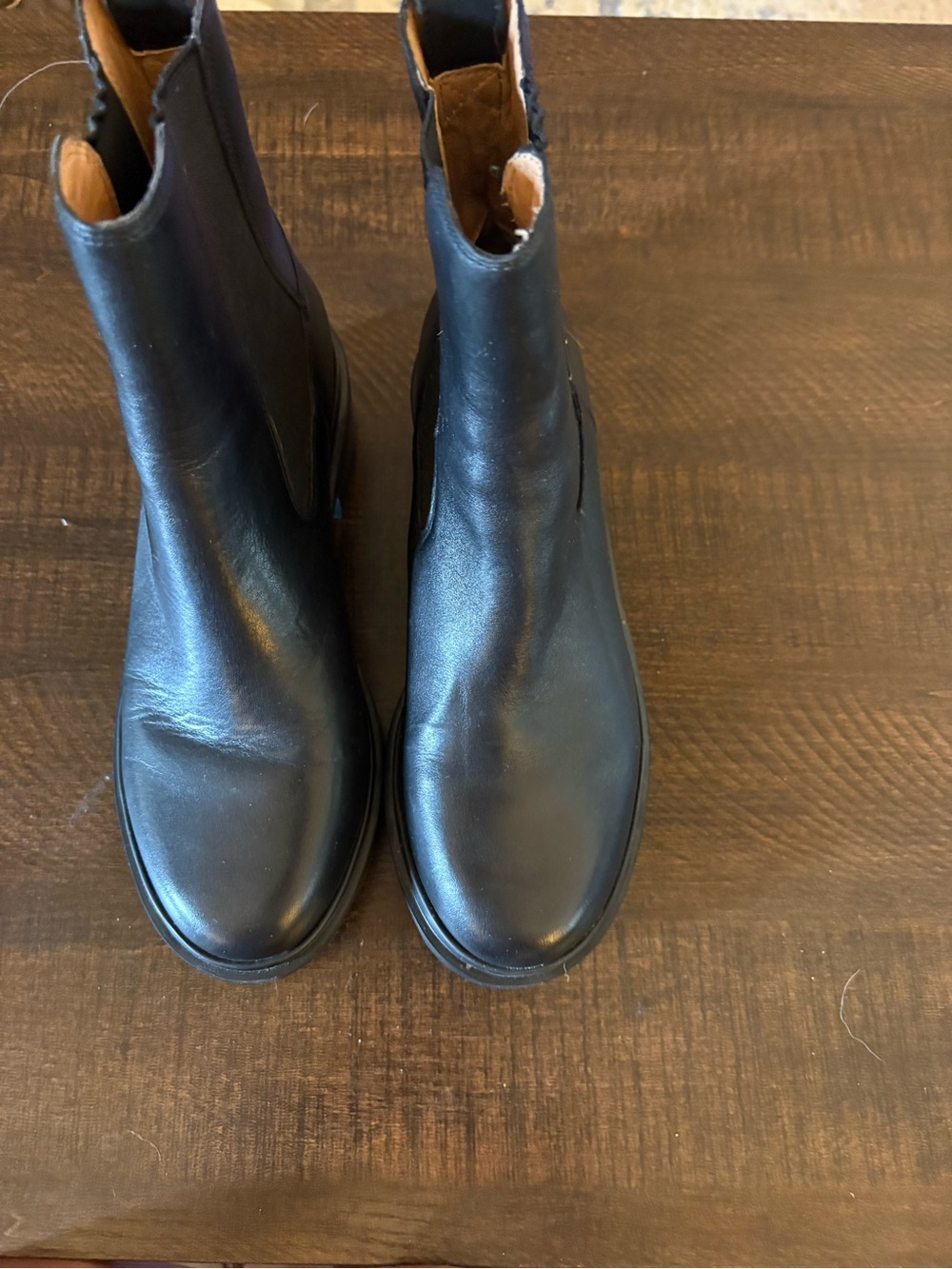 Madewell Black Leather Chelsea Ankle Boots